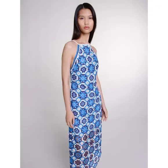 Maje Three-tone Crochet Dress - Picture 4 of 16